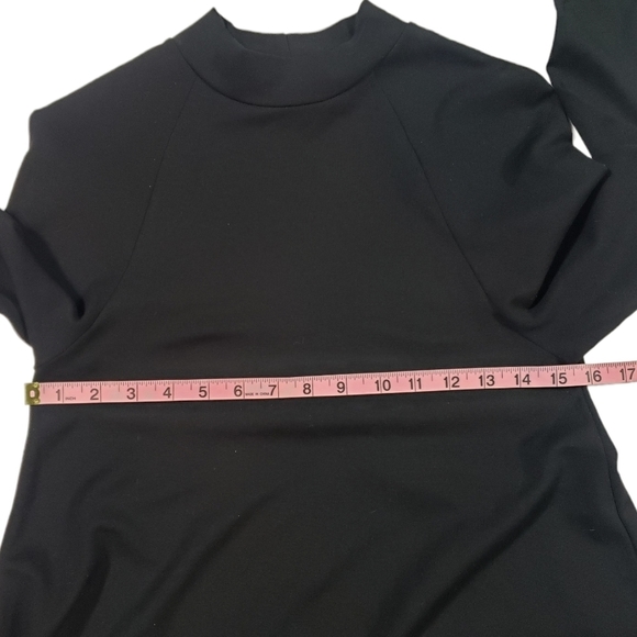 Nasty Gal Black Dress Size Small Mock Neck Long Sleeve Classic Jersey Stretch - Picture 10 of 10
